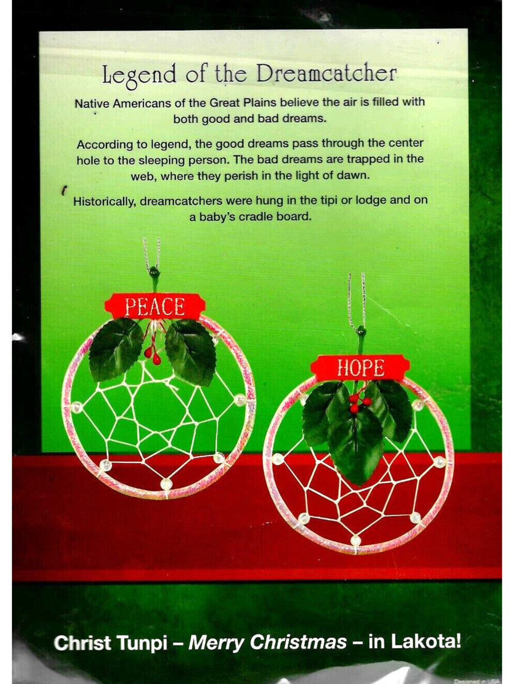Christ Tunpi - Lakota Merry Christmas Dream Catcher